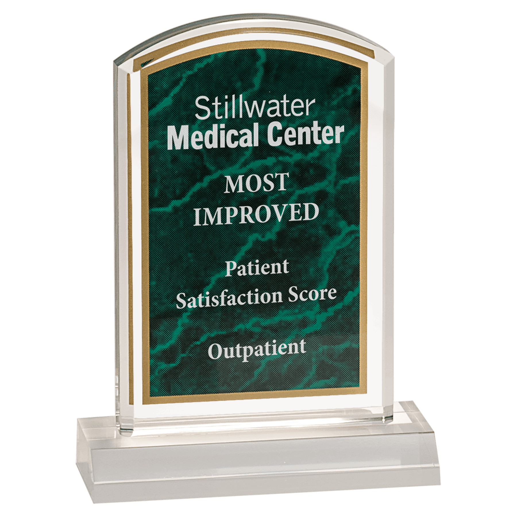 Green 4" x 6" Marbleized Acrylic with 5" Base