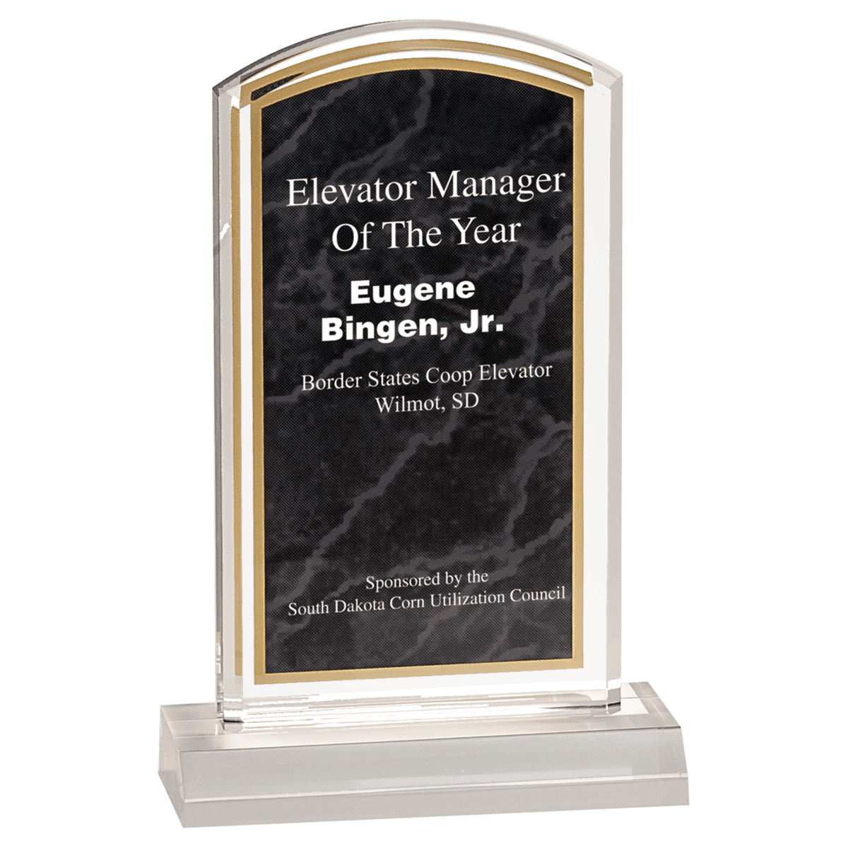 Black 4" x 7" Marbleized Acrylic with 5" Base