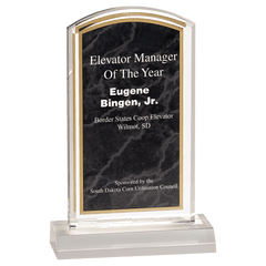 Black 4" x 7" Marbleized Acrylic with 5" Base