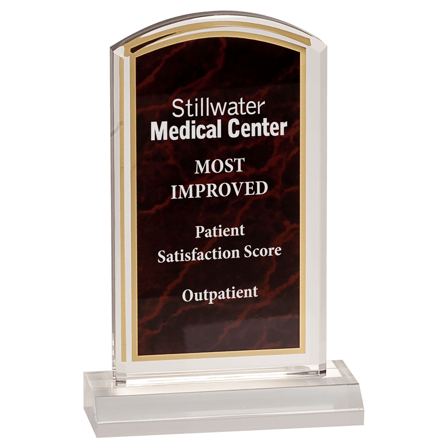 Red 4" x 7" Marbleized Acrylic with 5" Base