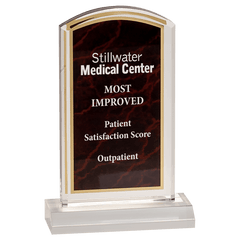 Red 4" x 7" Marbleized Acrylic with 5" Base