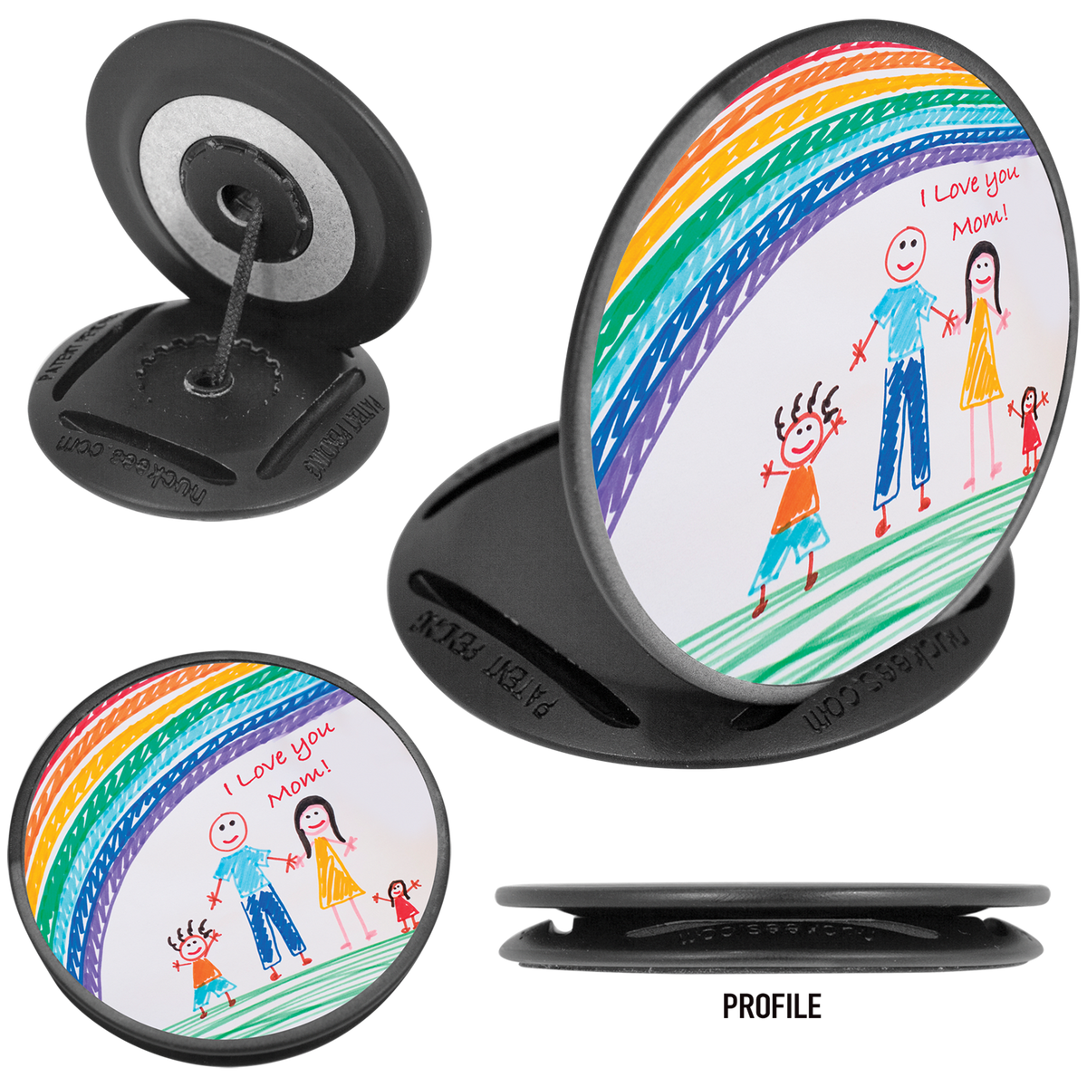 1 1/2" Black Nuckees Phone & Tablet Holder  (Insert not included)