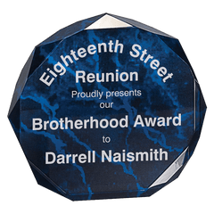 5" Blue Marble Octagon Award Acrylic