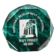 Green 5" Marble Octagon Acrylic Award