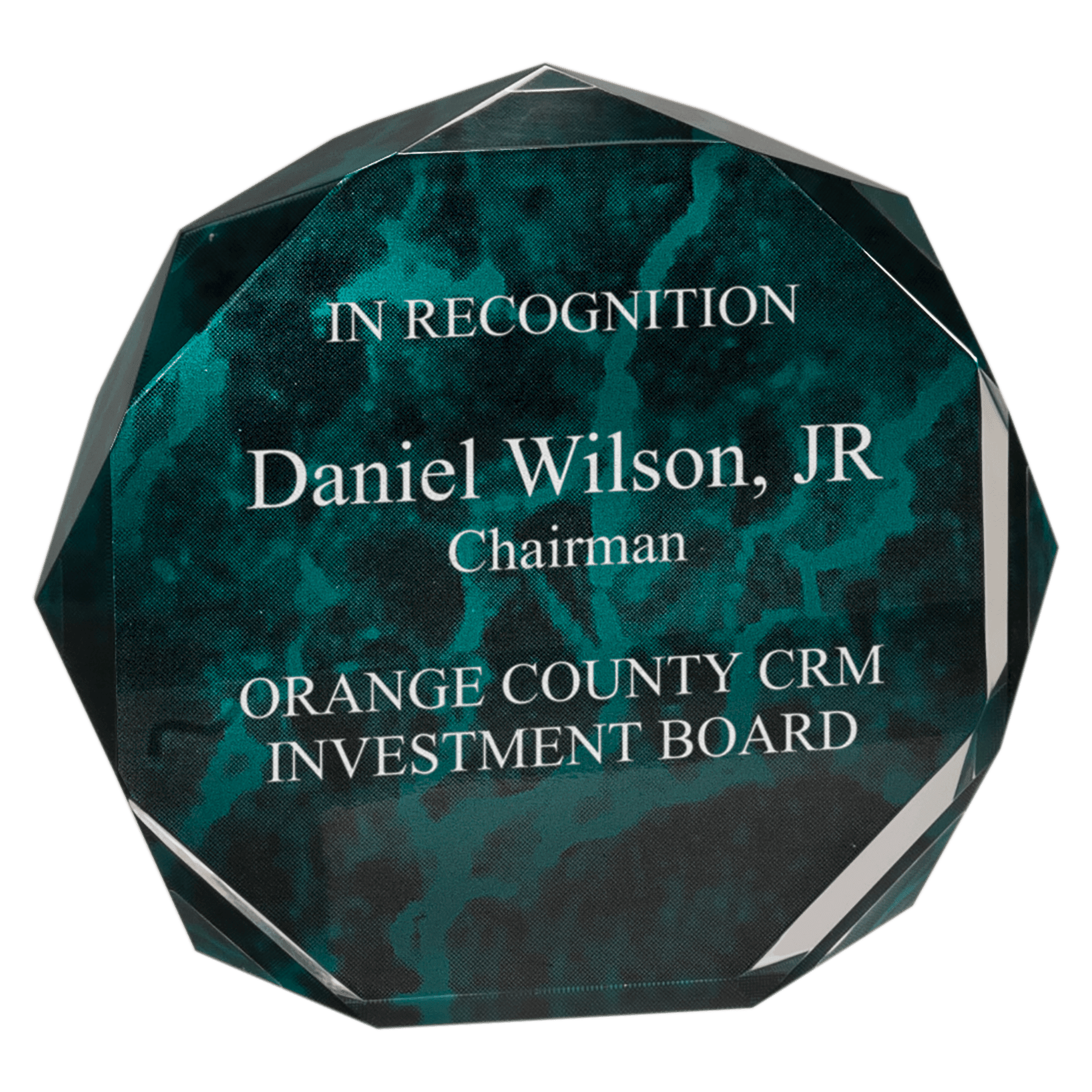Green 6" Marble Octagon Acrylic Award