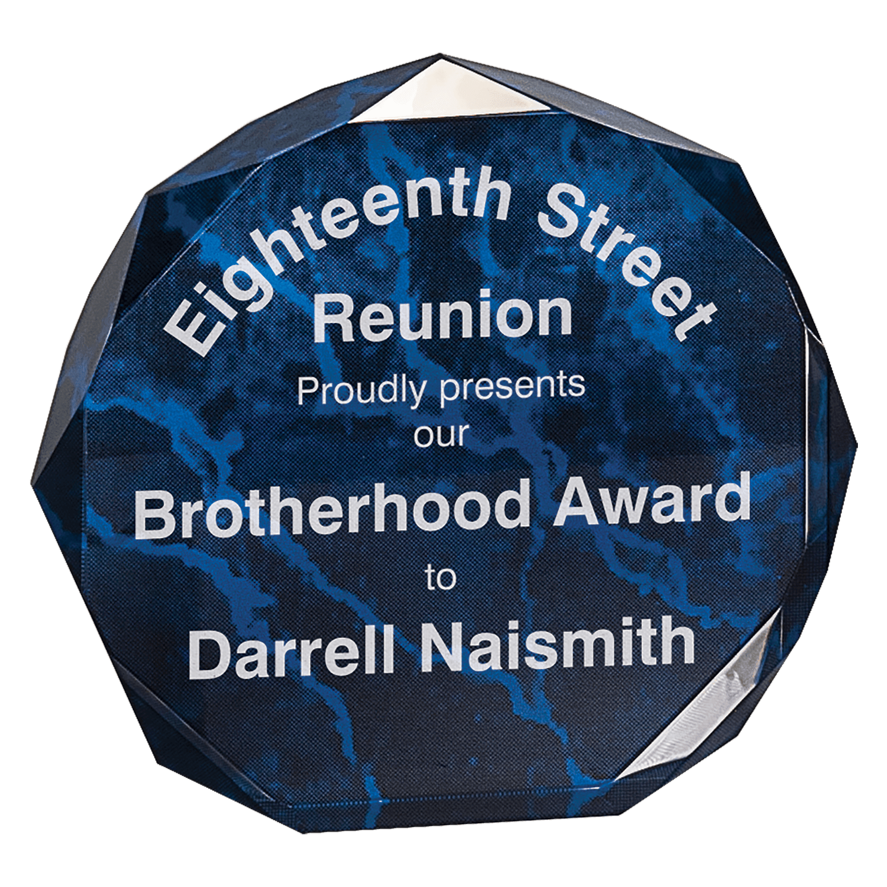 Blue 7" Marble Octagon Acrylic Award