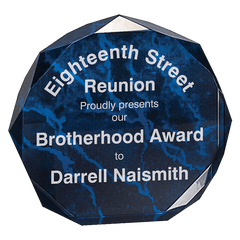 Blue 7" Marble Octagon Acrylic Award