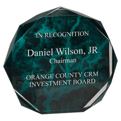 Green 7" Marble Octagon Acrylic Award