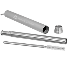 9 1/4" Collapsible Metal Straw with Case and Cleaning Brush