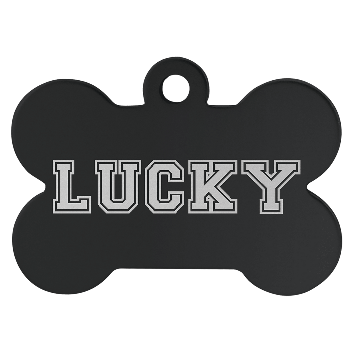 Black 1 1/4" x 3/4" Laserable Anodized Aluminum Bone Pet Tag