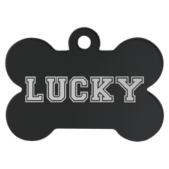 Black 1 1/4" x 3/4" Laserable Anodized Aluminum Bone Pet Tag
