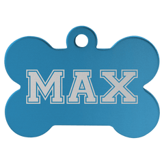 Blue 1 1/2" x 1" Laserable Anodized Aluminum Bone Pet Tag