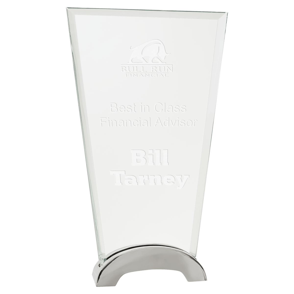 9 1/4" Fan Platinum Glass with Arch Metal Base