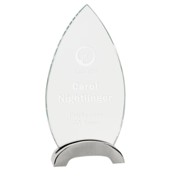 8 1/2" Oval Platinum Glass with Arch Metal Base