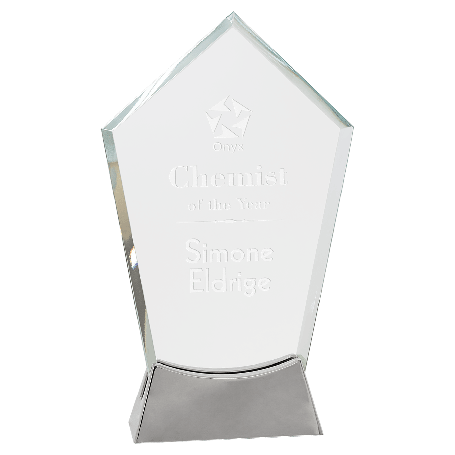 8 1/2" Peak Platinum Glass with Full Metal Base