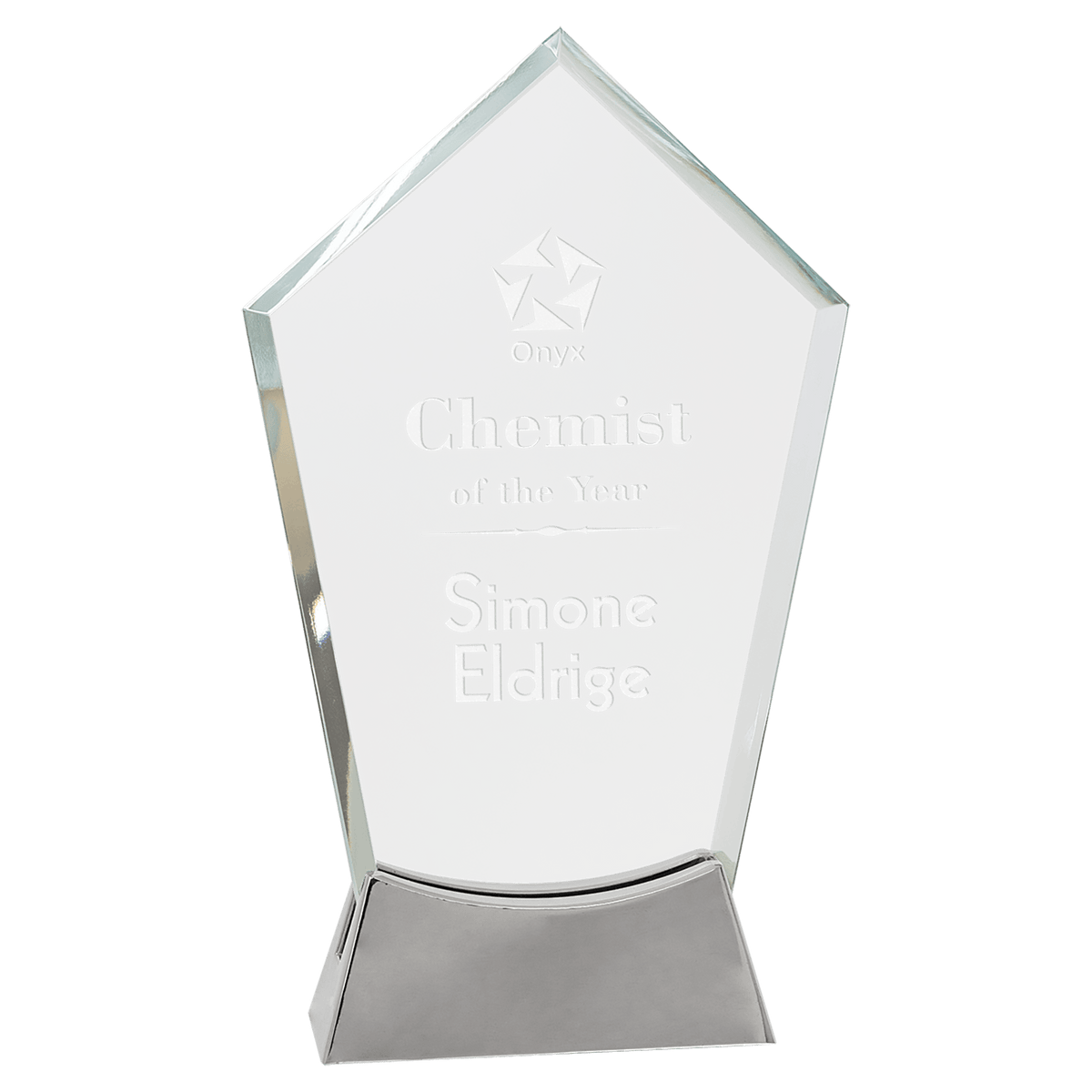 8 1/2" Peak Platinum Glass with Full Metal Base