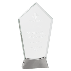 9 1/4" Peak Platinum Glass with Full Metal Base