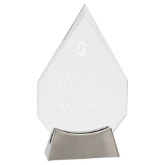 7 3/4" Diamond Platinum Glass with Full Metal Base