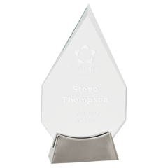 8 1/2" Diamond Platinum Glass with Full Metal Base