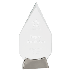 9 1/4" Diamond Platinum Glass with Full Metal Base