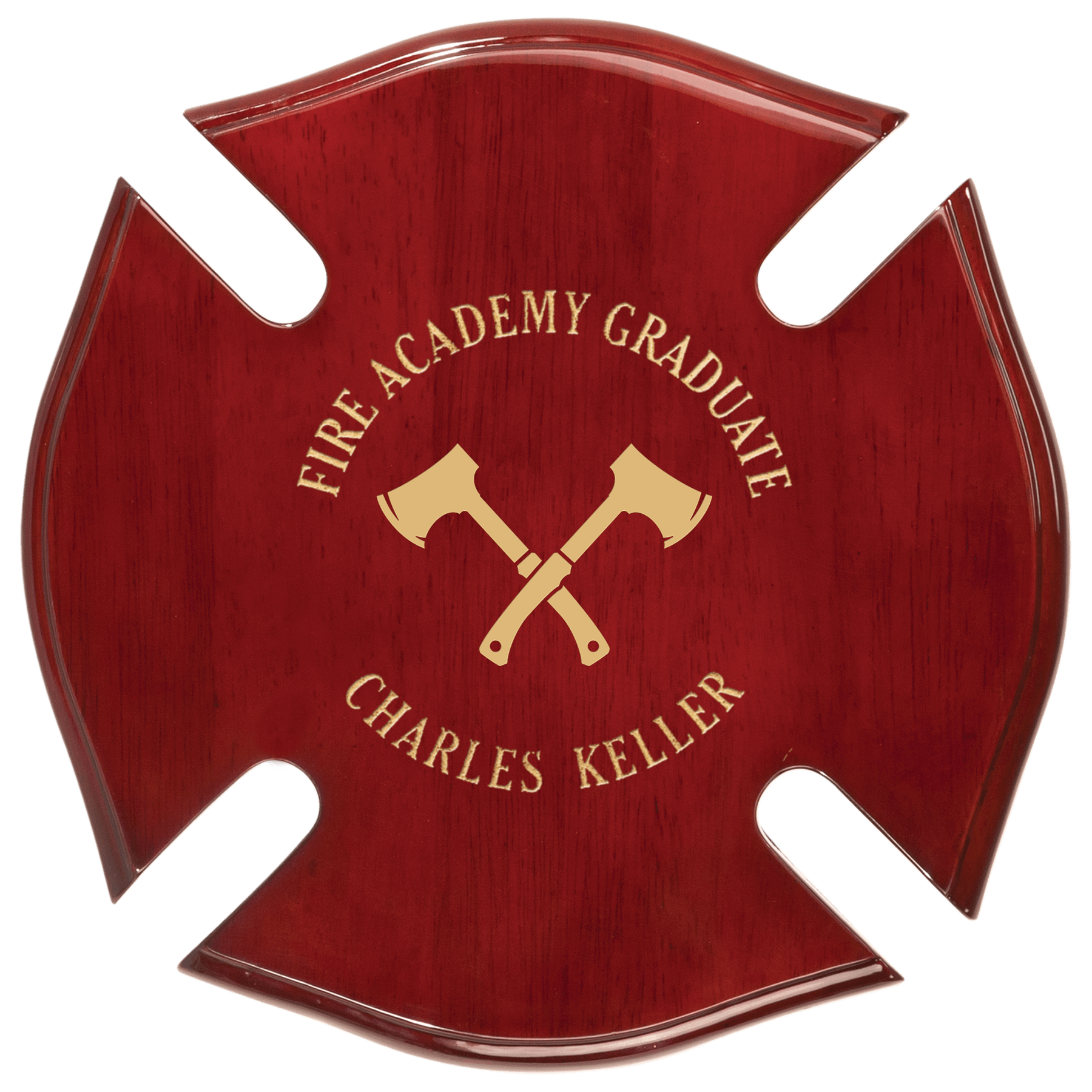 10" x 10" Rosewood Piano Finish Maltese Cross Plaque