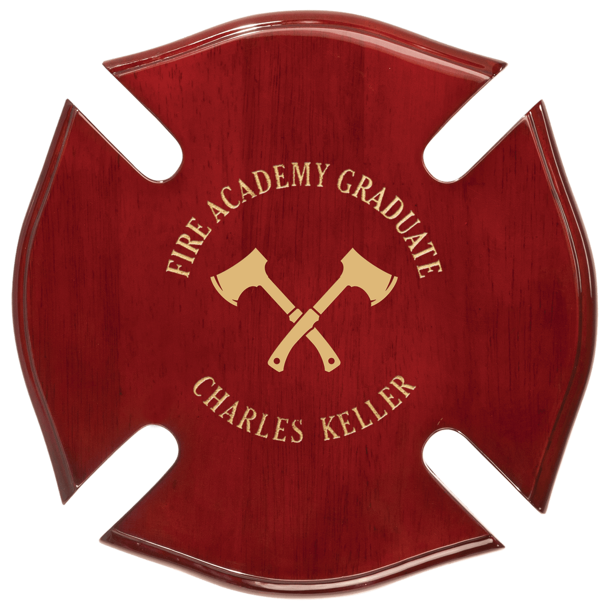 10" x 10" Rosewood Piano Finish Maltese Cross Plaque