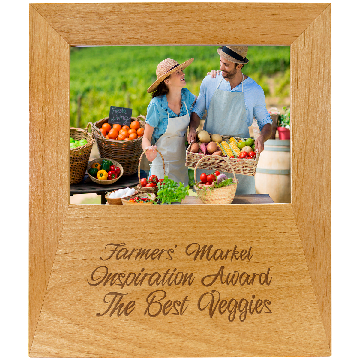 Genuine Red Alder 5" x 7" Picture Frame with 4 7/16" x 9 1/16" Engraving Area