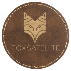 3" Round Rustic/Gold Laserable Leatherette Patch with Adhesive