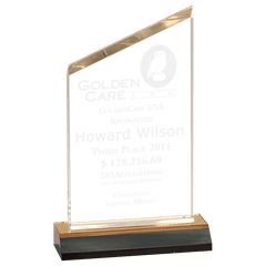 4" x 6" Gold Reflection Beveled Peak Acrylic with 5" Gold Mirror Base