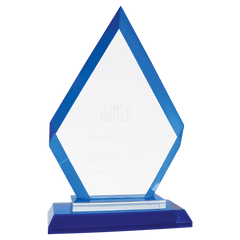 Blue 7 1/2" Diamond Regal Glass