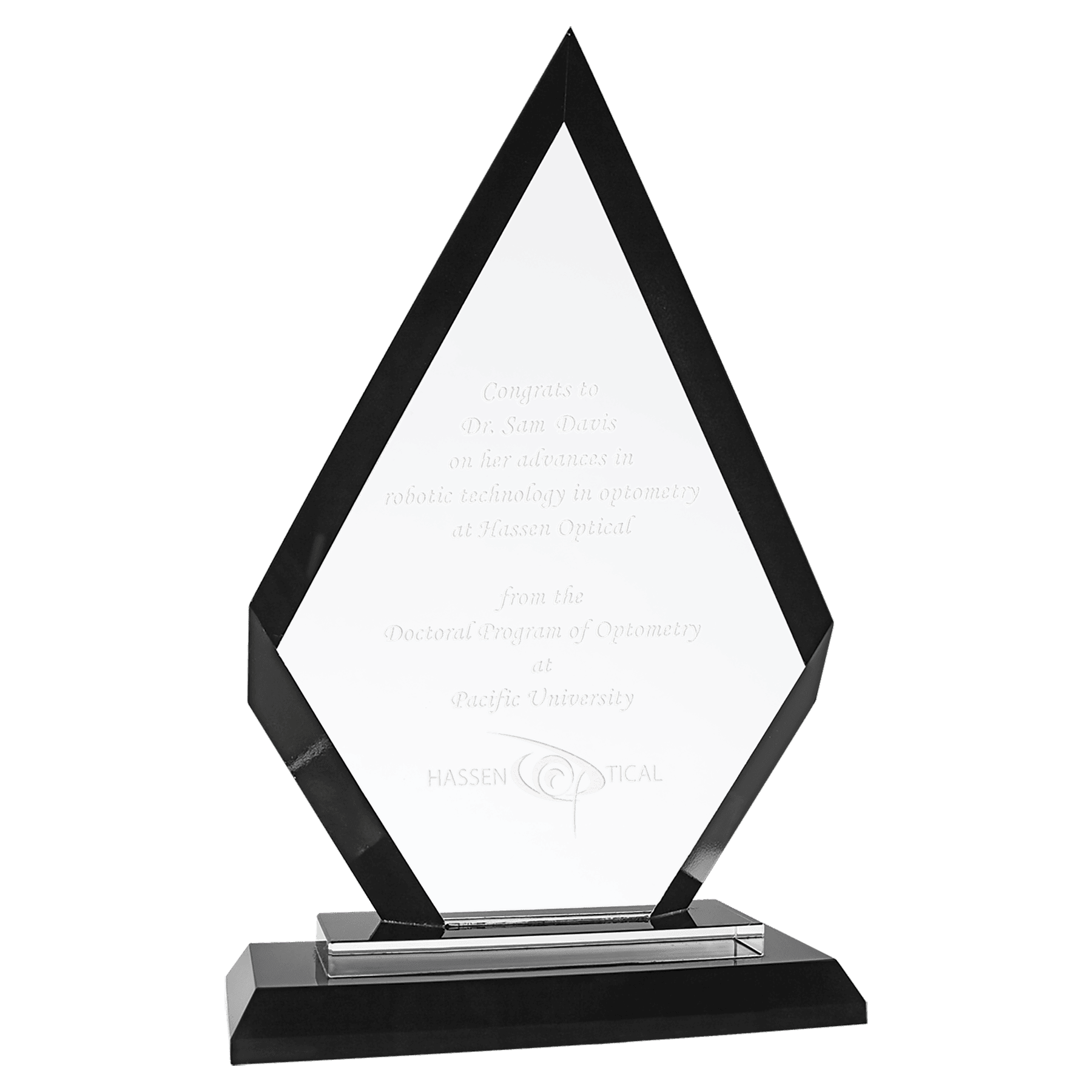 Black 9" Diamond Regal Glass