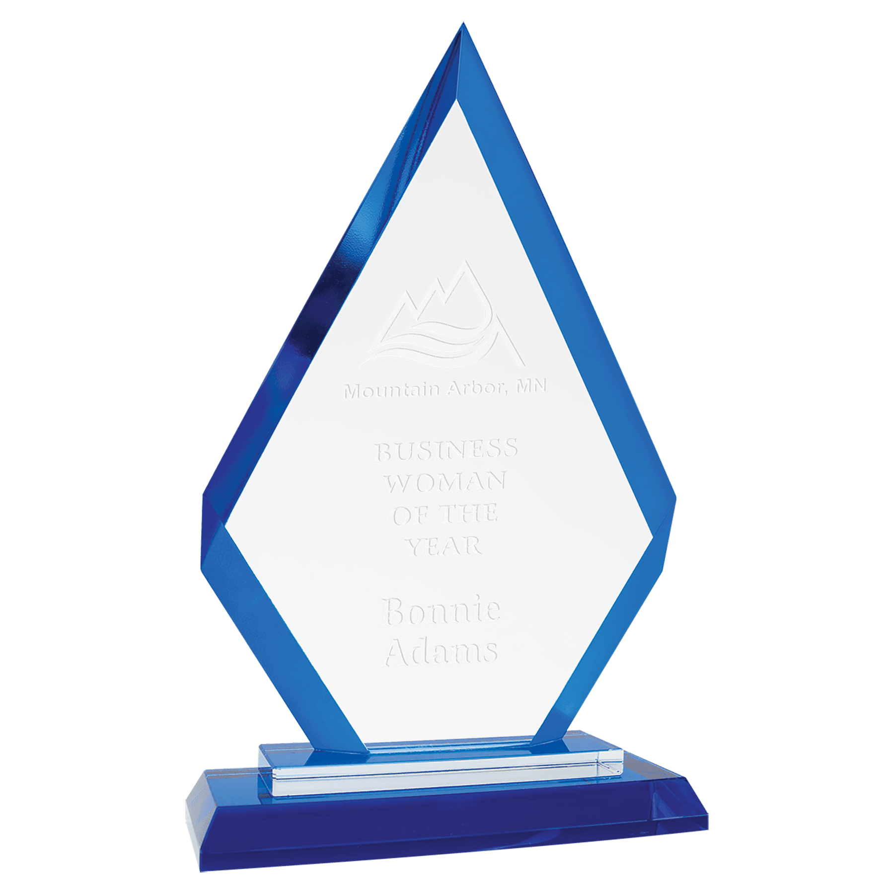 Blue 9" Diamond Regal Glass