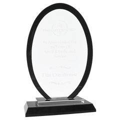 Black 7 1/2" Oval Regal Glass