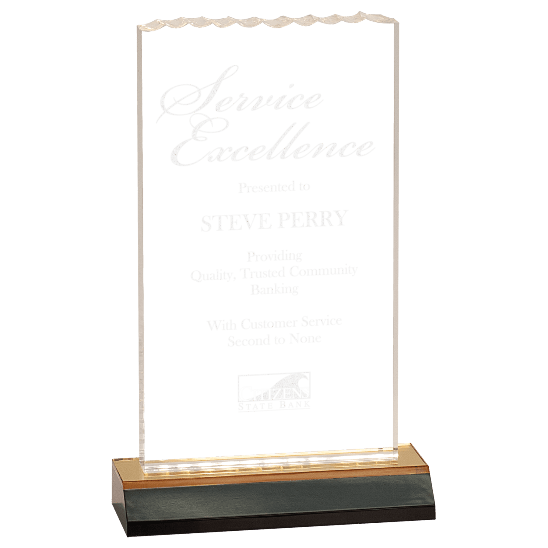 5" x 10" Gold Reflection Ice Top Acrylic