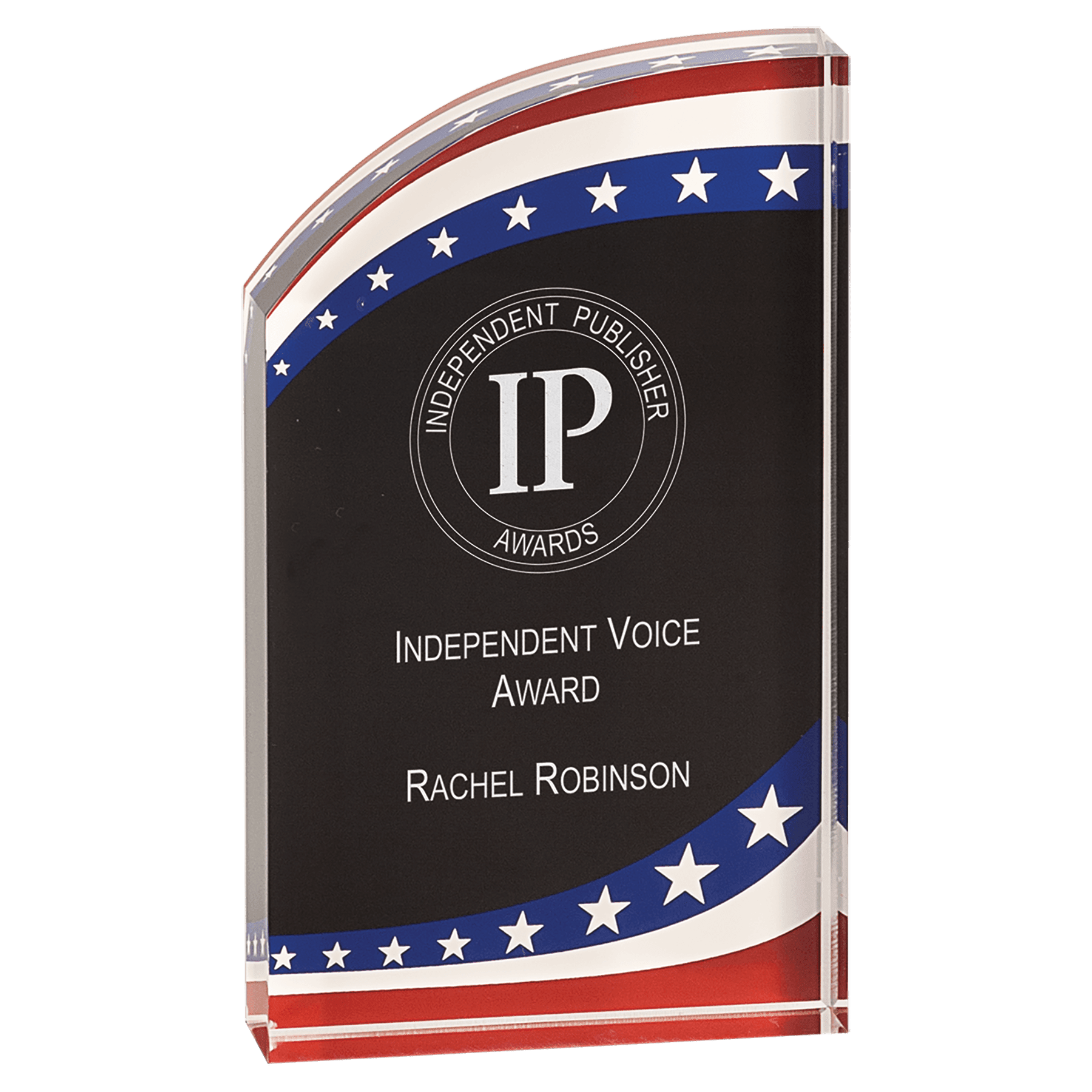 Custom Laser Engraved 3 1/2" x 6" Marble Rounded Acrylic Award