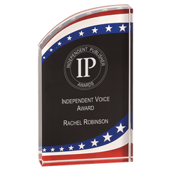 Custom Laser Engraved 3 1/2" x 6" Marble Rounded Acrylic Award