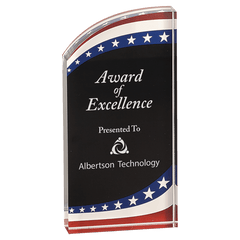 Custom Laser Engraved 3 1/2" x 7" Marble Rounded Acrylic Award