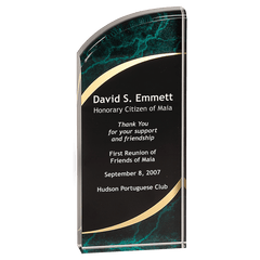 Green 3 1/2" x 8" Marble Rounded Acrylic