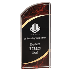 Red 3 1/2" x 8" Marble Rounded Acrylic