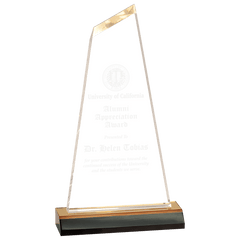 4 1/2" x 8" Gold Reflection Optima Acrylic with 5" Gold Mirror Base