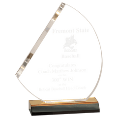 7 1/2" x 8 3/4" Gold Reflection Sail Acrylic with 6" Gold Mirror Base