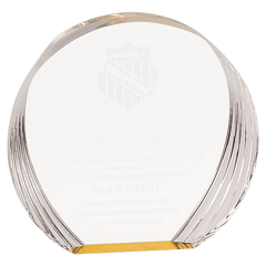 Gold 5 3/8" x 5" Round Acrylic