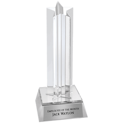 6 3/4" Silver Star Column Acrylic with Silver Base