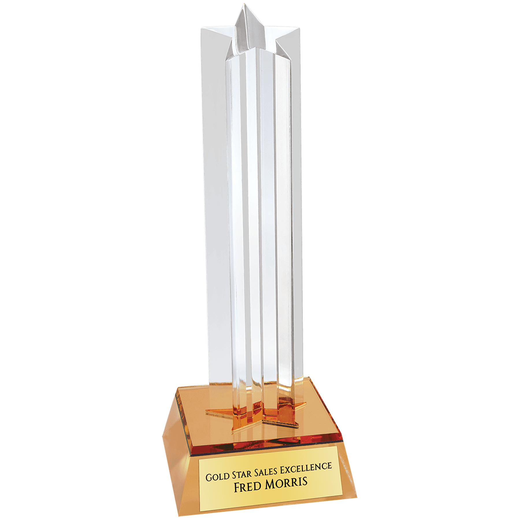 Gold 7 1/2" Star Column Acrylic with Base