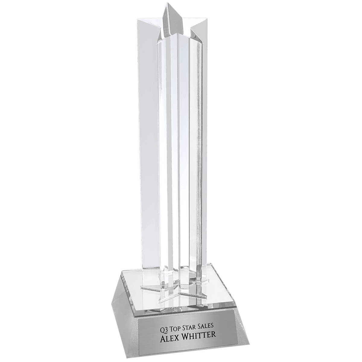 7 1/2" Silver Star Column Acrylic with Silver  Base