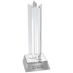 7 1/2" Silver Star Column Acrylic with Silver  Base