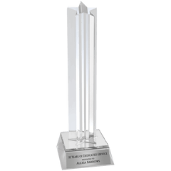 8 1/2" Silver Star Column Acrylic with Silver Base