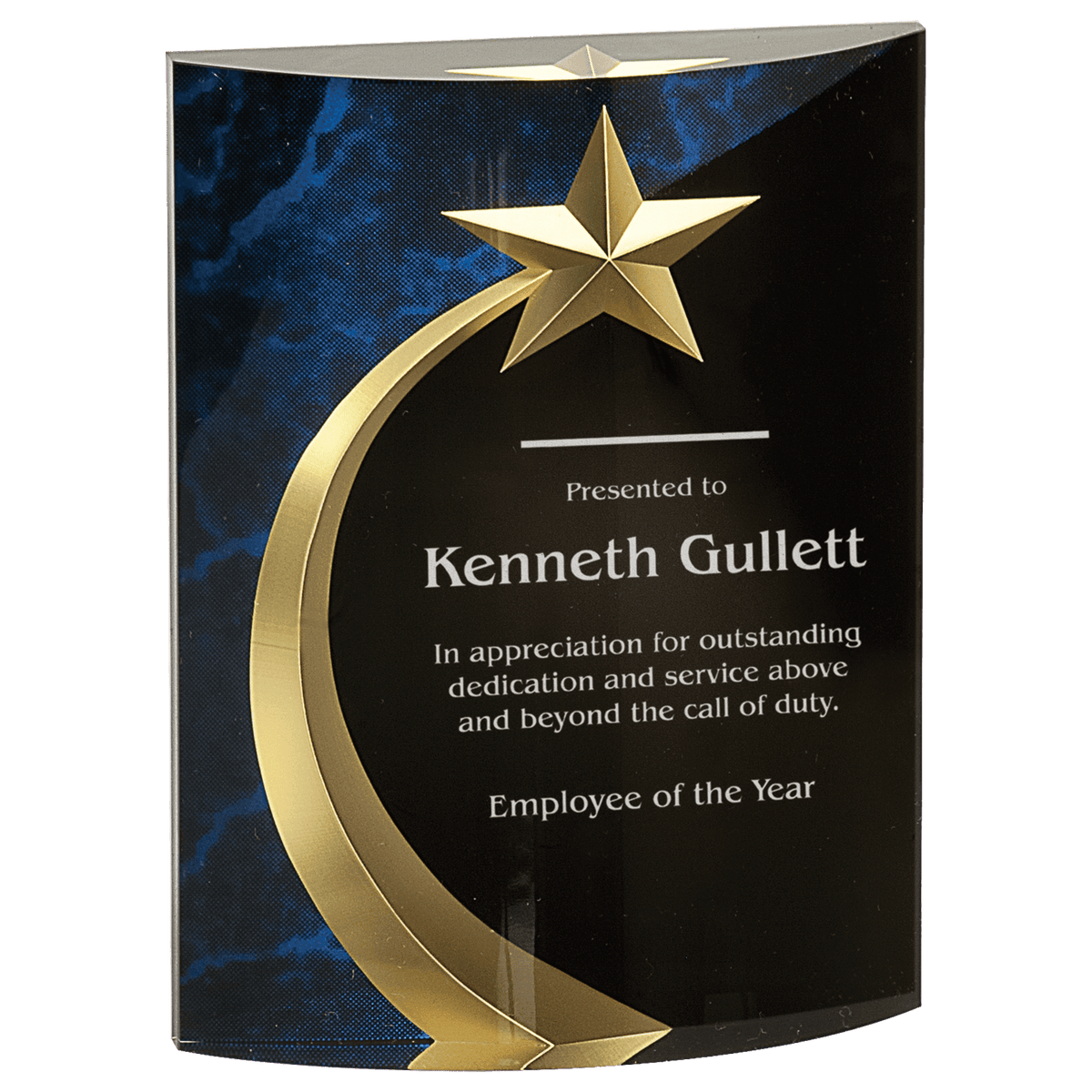 Blue 6" Marble Rounded Shooting Star Acrylic