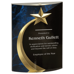 Blue 6" Marble Rounded Shooting Star Acrylic