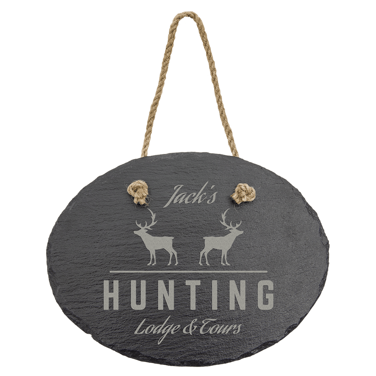 7 3/4" x 6" Oval Slate Decor with Hanger String